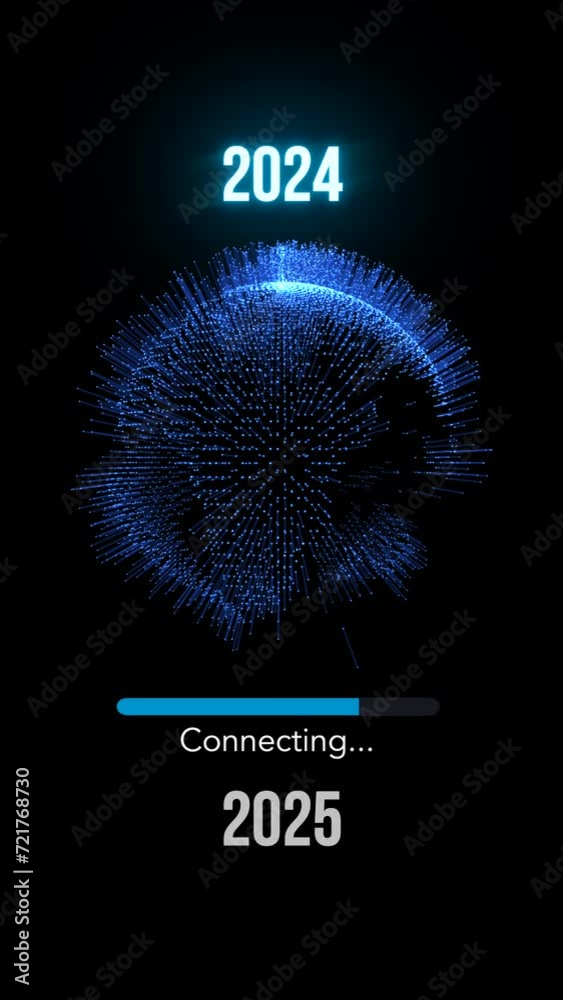 2025 year futuristic new neon symbol abstract digital concept. Global ...