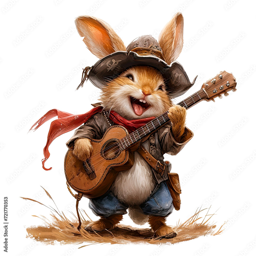 Watercolor Cowboy Bunny Clipart, Western Rabbit PNG, Bunny Cowboy ...