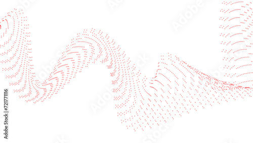 Flowing dots particles wave pattern 3D curve halftone black gradient curve shape isolated on white background. Vector in concept of technology, science, music, modern. vector illustration