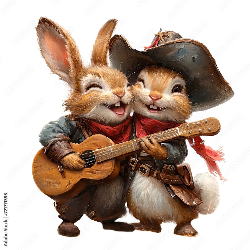 Watercolor Cowboy Bunny Clipart, Western Rabbit PNG, Bunny Cowboy ...