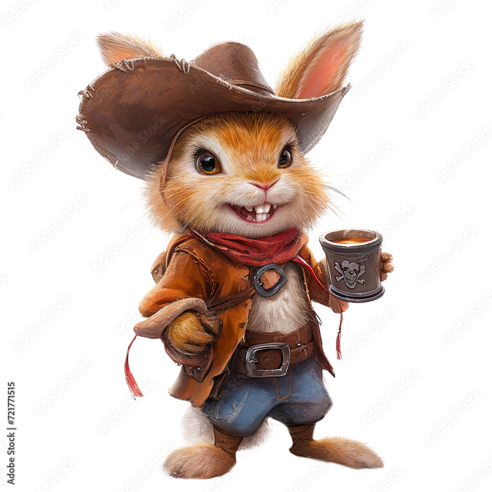 Watercolor Cowboy Bunny Clipart, Western Rabbit PNG, Bunny Cowboy ...