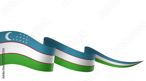 Uzbekistan flag element design national independence day banner ribbon png
