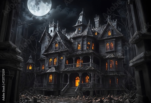 halloween night scene