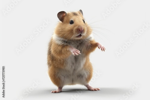 Hamster isolated on a white background. 3d render illustration.