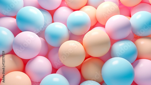 balls in various pastel colors