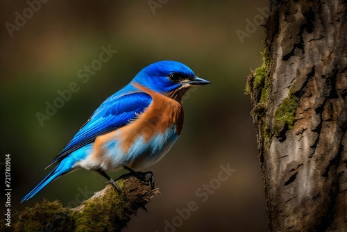 Captivating Bluebird portrait in wildlife photography, a glimpse into nature's artistry, highlighting the bird's vivid colors and delicate features