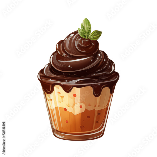 Party Cupcakes Mixed Fruit Cupcakes Various flavors of cupcakes and ice cream, soft cream, fruit smoothies, lemon, blueberry, strawberry, orange, cherry, vanilla, milk, chocolate, illustrations