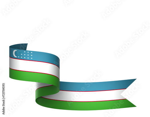 Uzbekistan flag element design national independence day banner ribbon png
