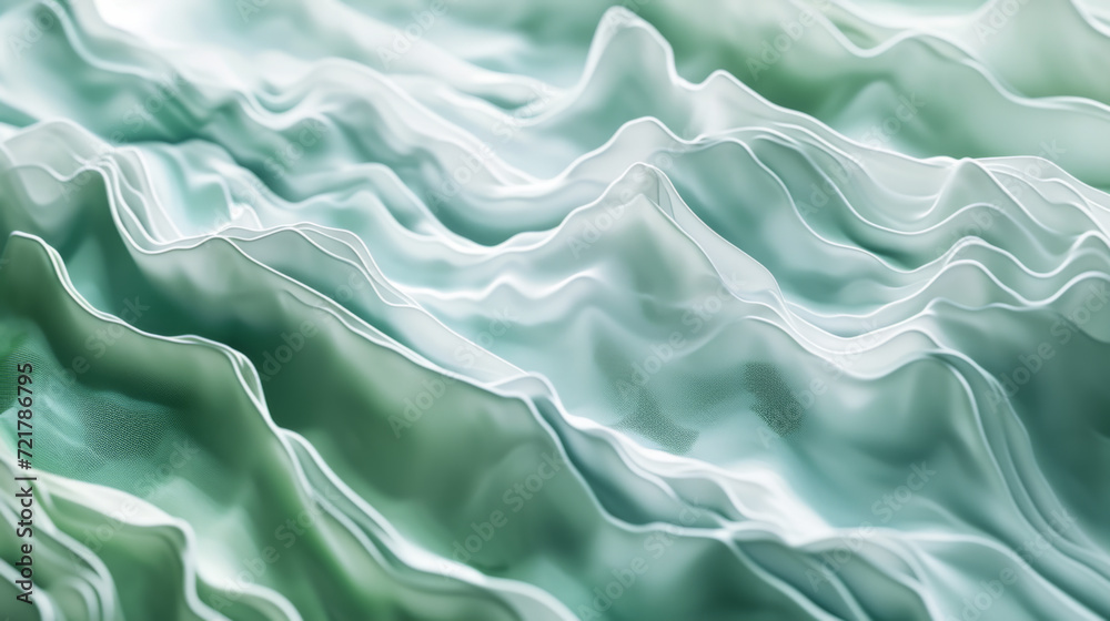 Abstract wavy texture, green and white.