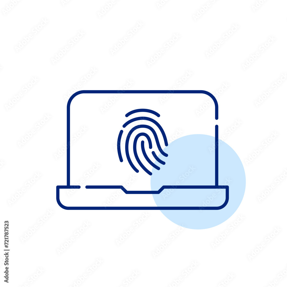 Fingerprint access to personal profile. Pixel perfect, editable stroke icon Fingerprint access to personal profile. Pixel perfect, editable stroke icon