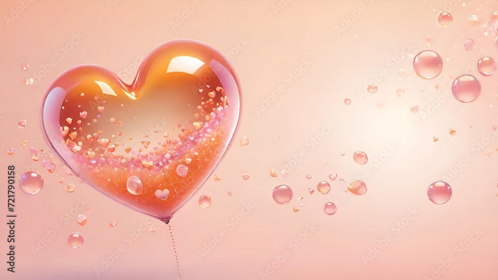 Romantic Love Celebration: Heart-Shaped Balloons, Bubbles, and Elegant Vector Design in Pink and Red for Valentine's Day, Weddings, and Special Occasions
