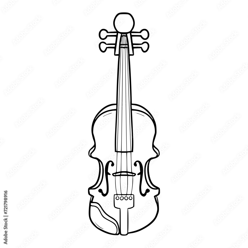 Fototapeta premium violin illustration outline isolated vector