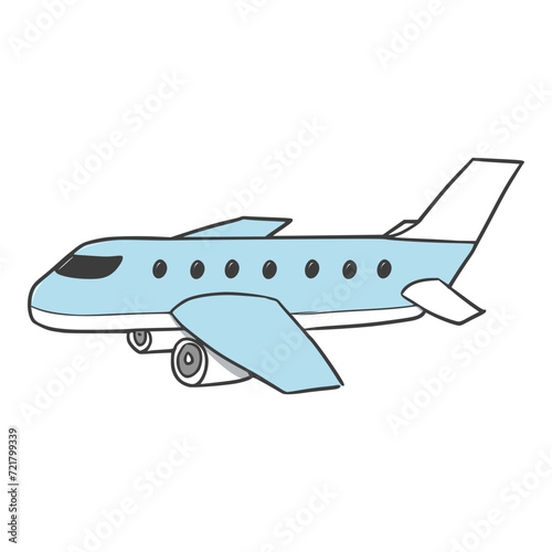 blue airplane illustration isolated vector