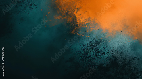 Teal and Orange Grunge Texture Background