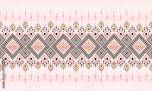 Vintage traditional cross stitch, abstract background, Aztec, African, Indonesian, Indian, seamless pattern for printed fabrics, tapestries, curtains and sarongs.