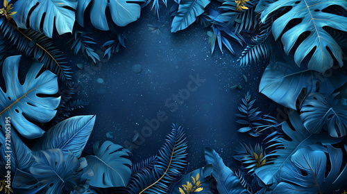 Palm leaves on isolated background, copy space,  © Saleem