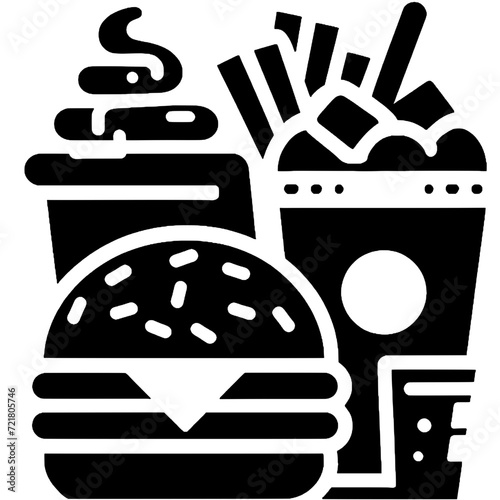 Hamburger and fries illustration icon