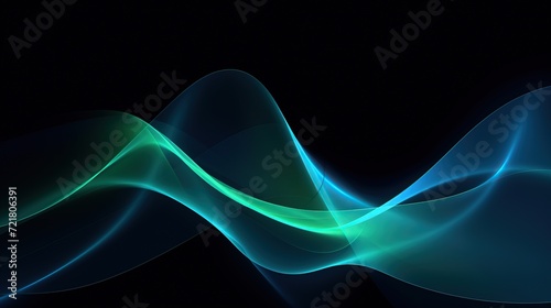Blue green waves abstract background