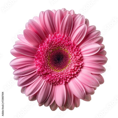 Pink Barberton daisy flower, Gerbera jamesonii, isolated on white background, with clipping path, generative ai
