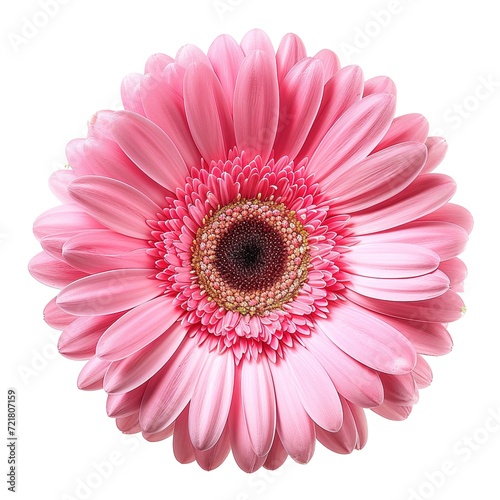 Pink Barberton daisy flower  Gerbera jamesonii  isolated on white background  with clipping path  generative ai