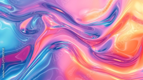 Animation of a futuristic multicolored liquid. Gradients of the aqueous liquid background, Generative Ai
