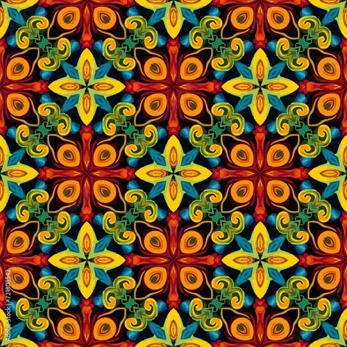 abstract flower batik indian block