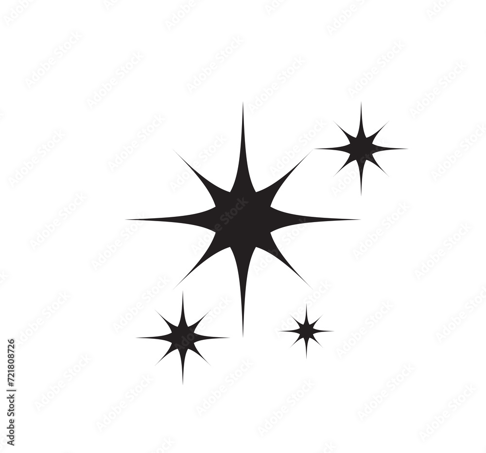 Sparkle star icons. Shine icons. Stars sparkles vector