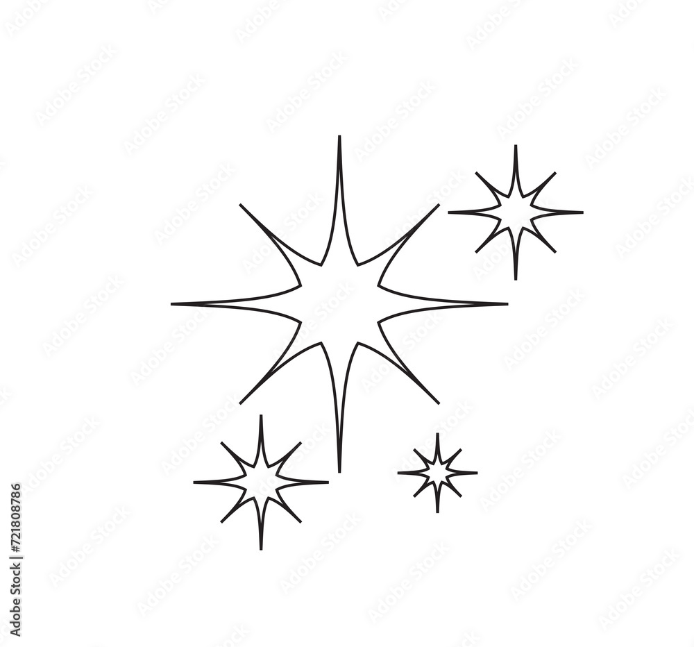 Fototapeta premium Sparkle star icons. Shine icons. Stars sparkles vector