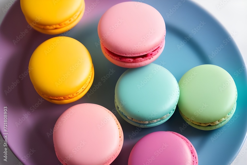 Plate of colorful macarons Plate of colorful macarons