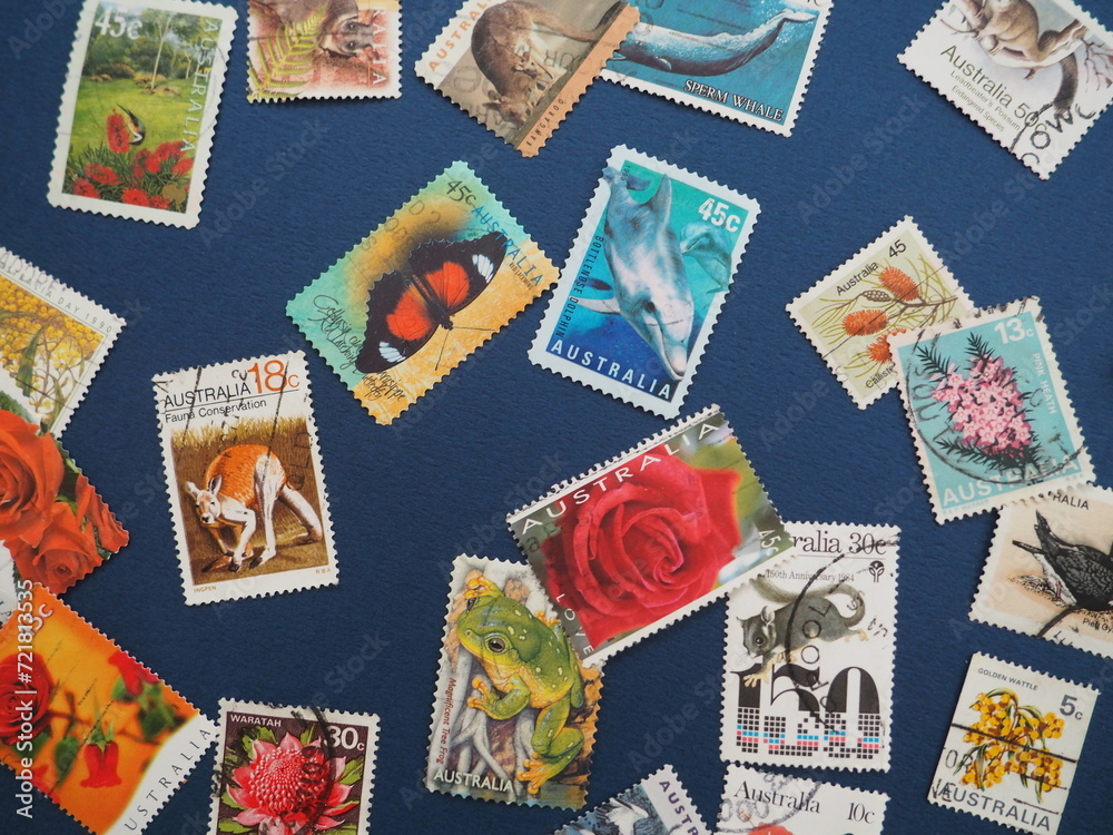 オーストラリアの生物のデザイン切手

