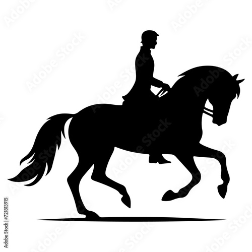 horse raider raiding horse vector silhouette, black color silhouette © Dream Is Power