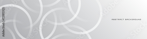 3D white geometric abstract background overlap layer on bright space with lines shapes decoration. Modern graphic design element circles style concept for banner, flyer, card, cover, or brochure