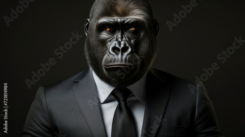 Mammal portrait black head gorilla primate wildlife ape male animals face photo