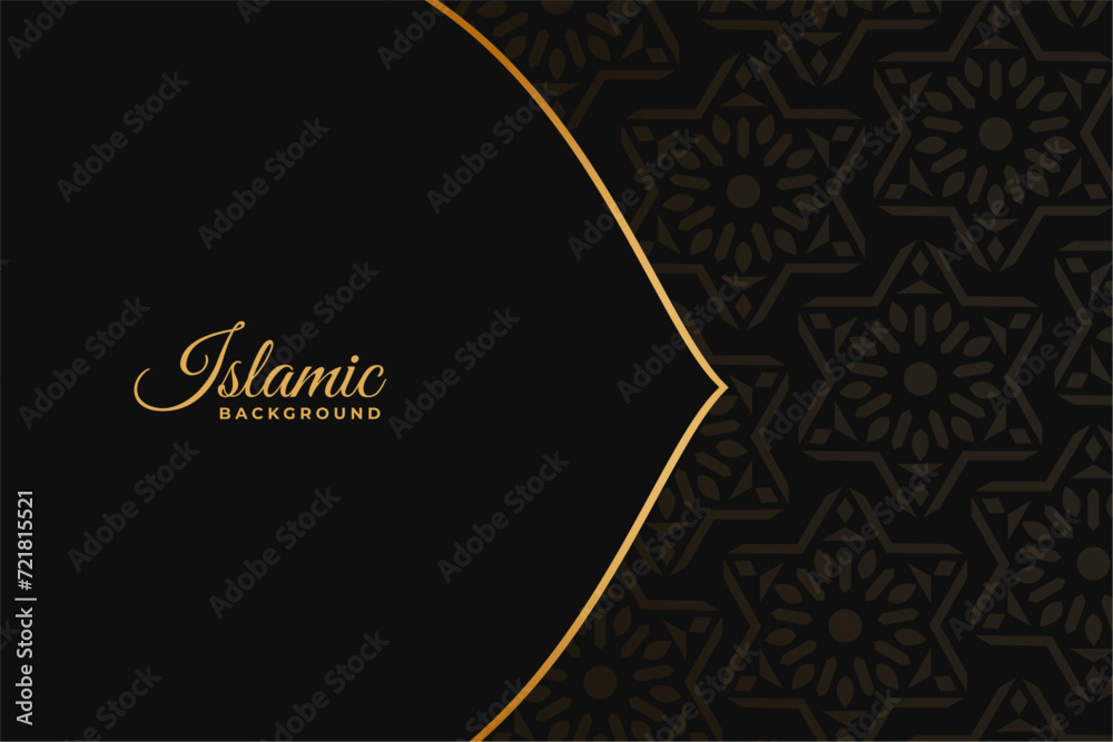 elegant islamic religious invitation dark background design