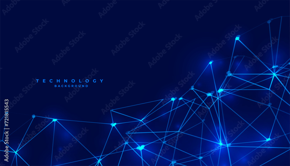 low poly style digital web mesh techno wallpaper for network connection - obrazy, fototapety, plakaty 