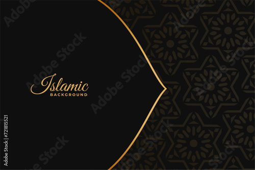 Fototapeta Naklejka Na Ścianę i Meble -  elegant islamic religious invitation dark background design