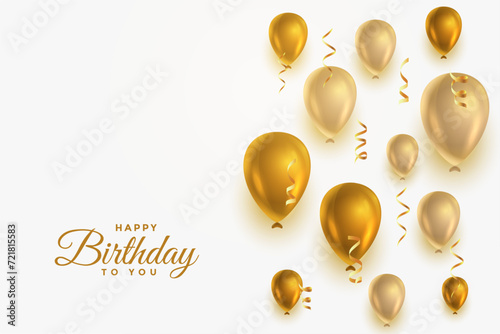happy birthday greeting card poster with balloon decoration