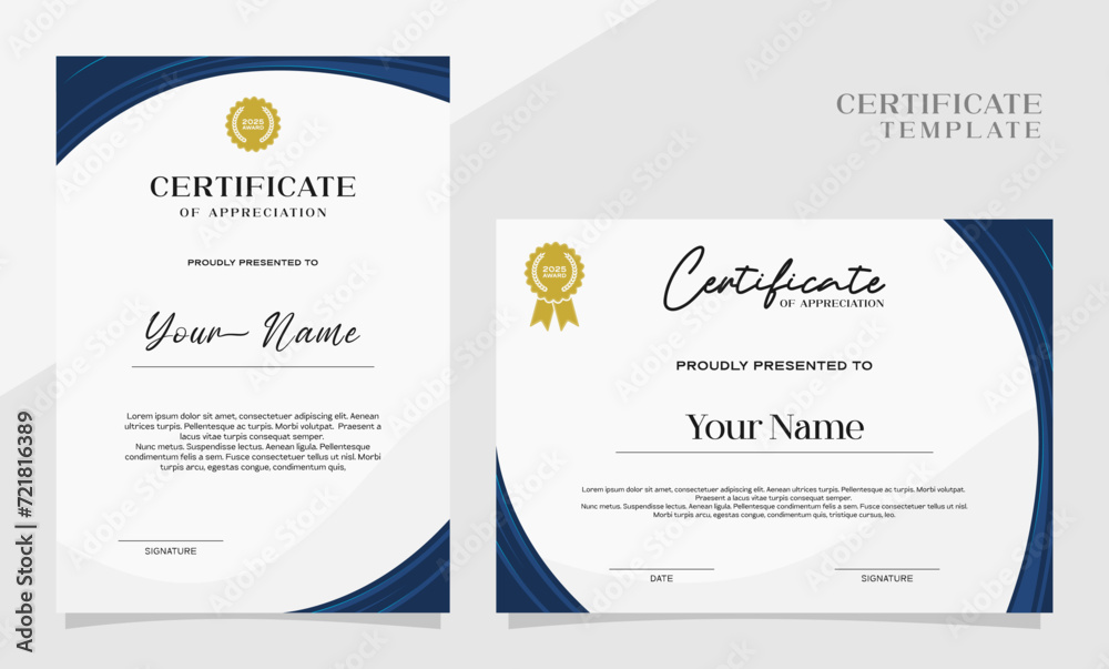 Obraz premium Elegant certificate of achievement template