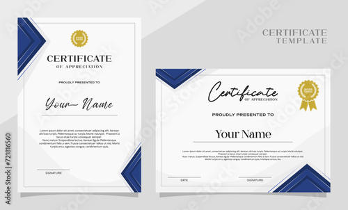 Elegant certificate of achievement template