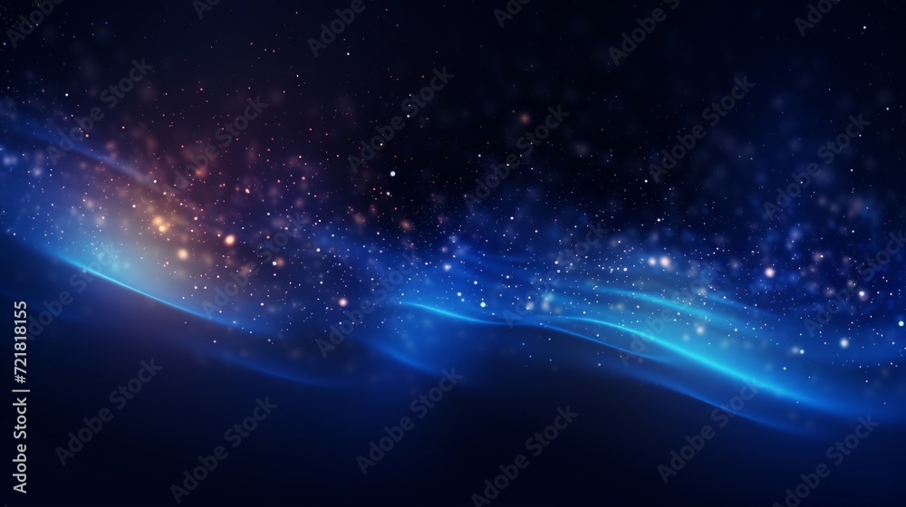 Fototapeta premium Ethereal cosmic light waves swirling across a star-filled dark space.