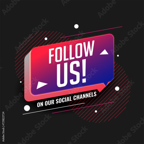 trendy follow us web template for social media channel