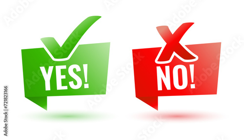 yes and no check mark sign design