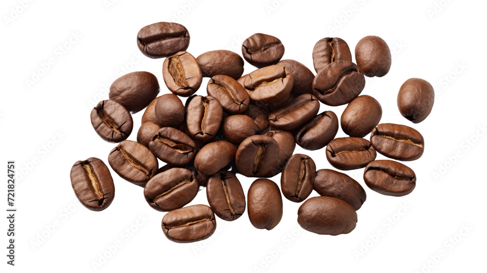 Fresh coffee beans isolated on transparent and white background.PNG image. Fresh coffee beans isolated on transparent and white background.PNG image.