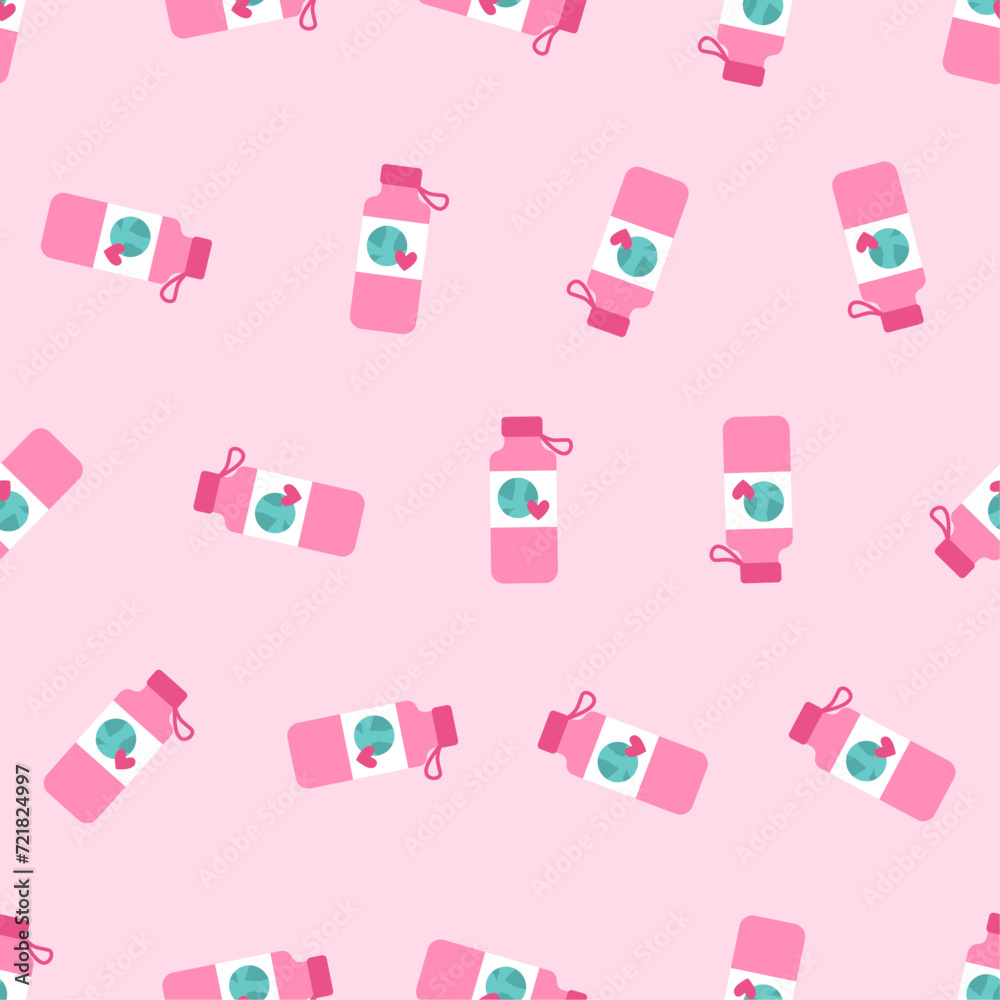 Reusable water bottle seamless pattern. Suitable for backgrounds, wallpapers, fabrics, textiles, wrapping papers, printed materials, and many more. Editable vector. Reusable water bottle seamless pattern. Suitable for backgrounds, wallpapers, fabrics, textiles, wrapping papers, printed materials, and many more. Editable vector.