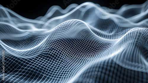 ネオンの波を表現したデジタルアート背景