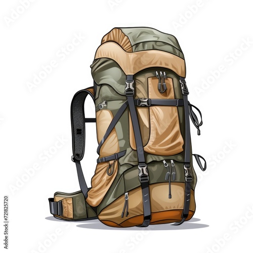 Illustration of a medium size hiking bag isolated on a white background