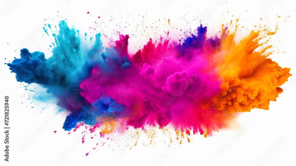 A vivid and colorful explosion of powder, creating a dynamic and energetic abstract background.