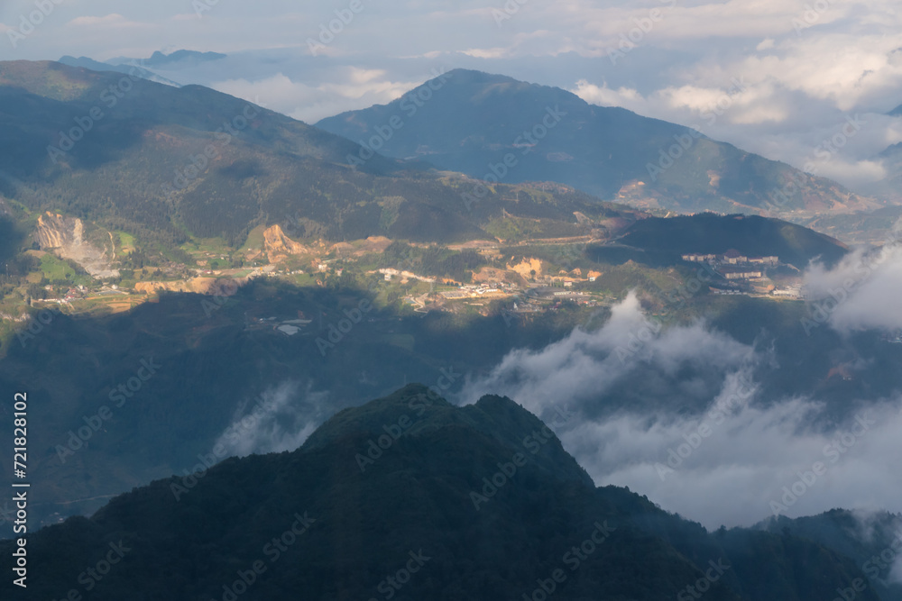 View from the top of the mountain in Sa Pa, Vietnam
