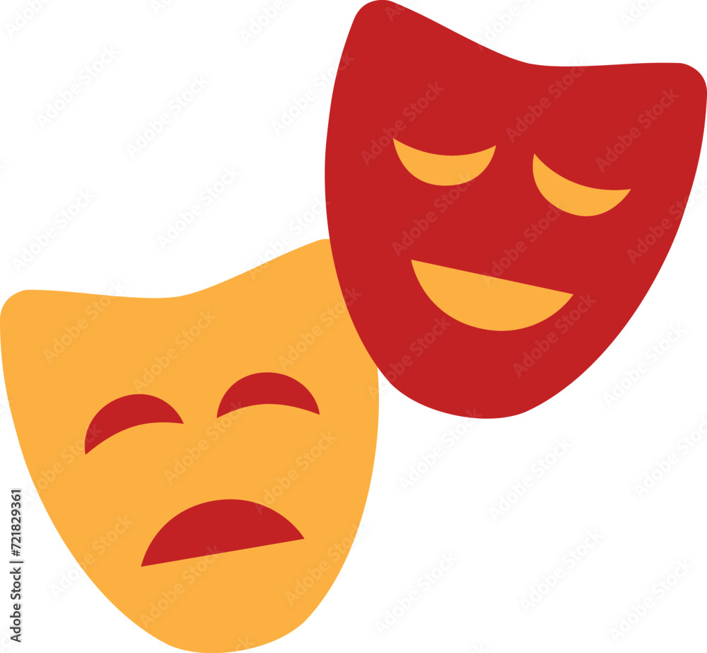 Theatre mask icon silhouette. Theatre drama comedy vector icon, actor acting logo
