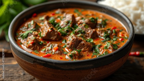 Thai Beef Red Curry for Culinary Blog Generative AI
